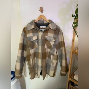 Woolrich Plaid Jacket in Brown and Cream